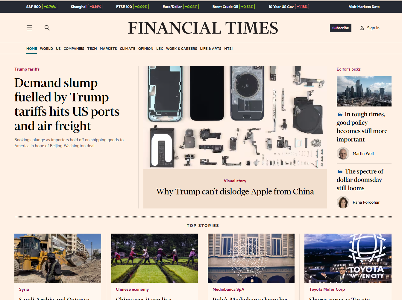 Financial Times Annual Premium Digital Subscription at 70%OFF