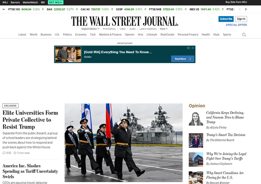 Wall Street Journal Annual Digital Subscription at 50% OFF